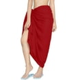 thumbnail image 3 of HAPPY BAY Women's Swimwear Summer Wraps Beach Bikini Long Vacation Swim Cover up Pareos Bathing Suit Beachwear Sarong Coverups One Size Red_G156, 3 of 4