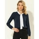 thumbnail image 2 of Blusa de Oficina Allegra K de Manga Larga con Cuello de Lazo En Contraste para Mujer Azul Marino XS, 2 of 5