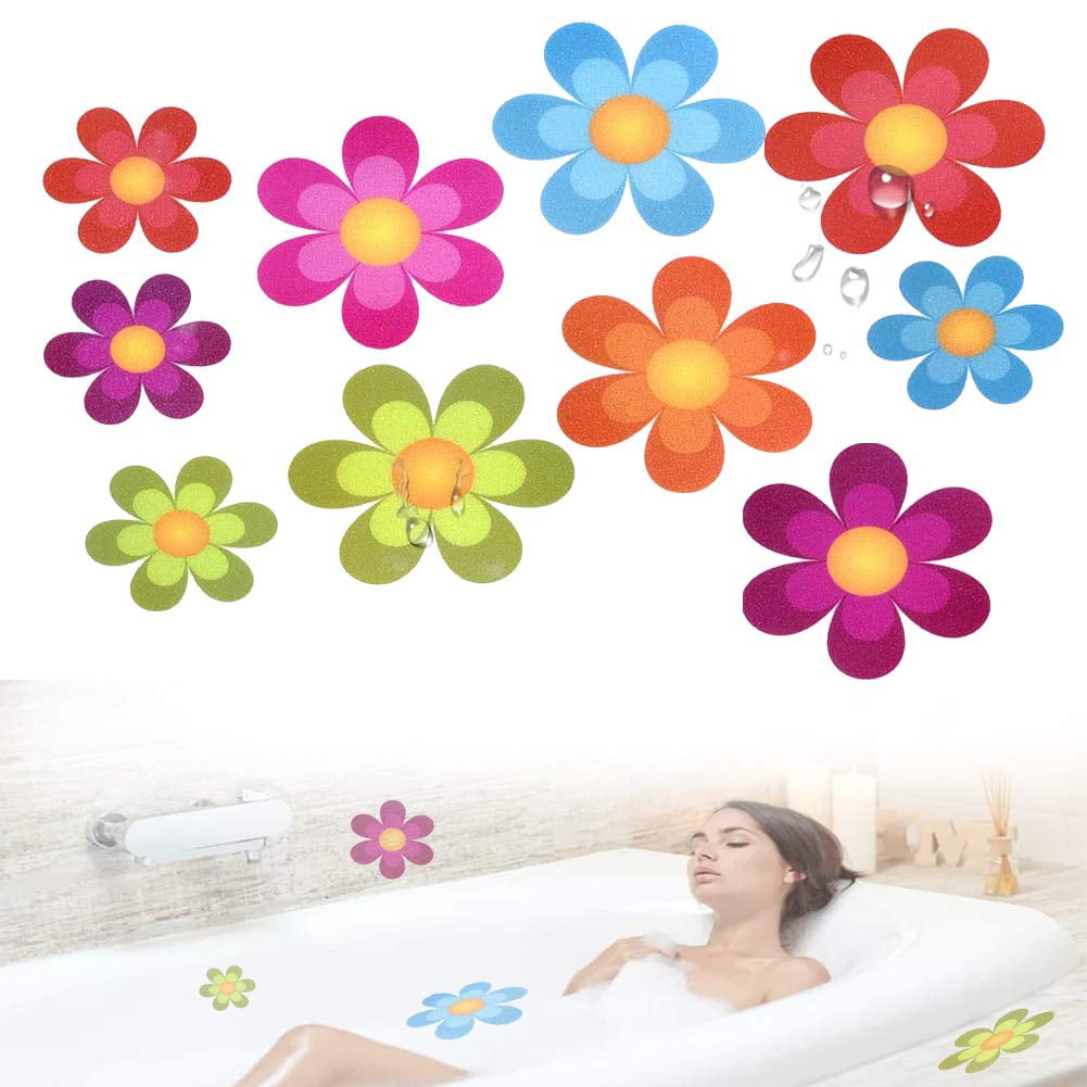 Farfi 20Pcs Flower Non-Slip Bathtub Mat Stickers Mold Mildew