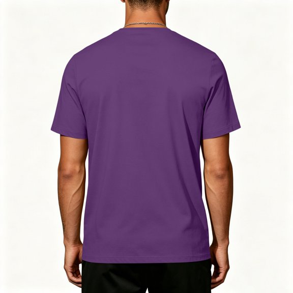 Men's Solid Crew Neck Short Sleeve T-Shirt, Regular Fit Lightweight Casual Basic Summer Top 2XL