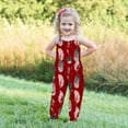 thumbnail image 3 of NAISIBABY Girls Suspenders Jumpsuit, Sleeveless Fashion Printed Summer Romper Red 3T, 3 of 5