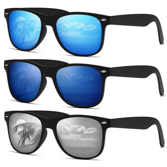 DEMIKOS Gafas de sol polarizadas para hombre y mujer, lentes de espejo retro de moda para conducir, pescar, protección UV400