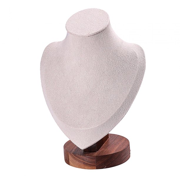 Organizador de collares y cadenas para colgar, expositor de joyas para el hogar, soporte para busto Beige S