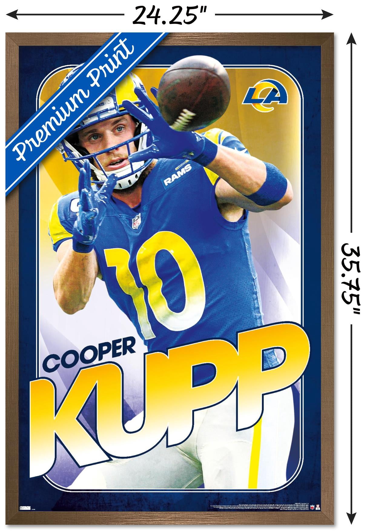 NFL Los Angeles Rams - Cooper Kupp 22 Wall Poster, 22.375" x 34" Framed