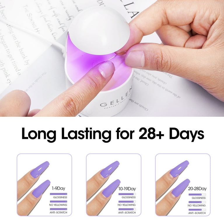 Gellen Nail Glue Gel for Nail Tips, 18ML4-in-1 UV Light Needed Nail Gel As Base Gel, As Rhinestone Glue for Nail Art, As Nail Tips Glue for Press on Acrylic and False Nails and As Strengthener Gel