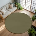 thumbnail image 3 of Olive Green 8ft Round Rug, Farmhouse Solid Green Color Modern Art Non-Skid Rubber Backing Large Area Rugs - Living Room Bedroom Home Office, Indoor Floor Mat Carpets Washable Rug, 3 of 9