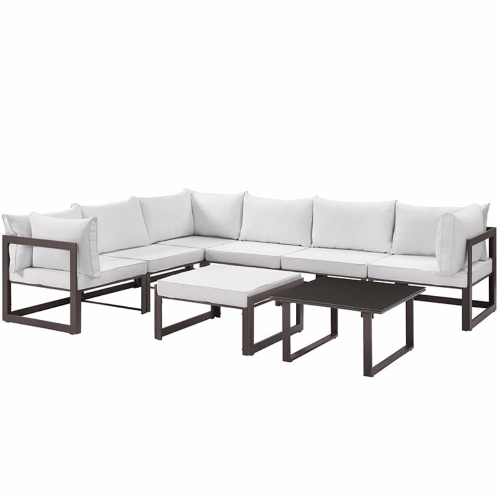 Modway Fortuna 8 Piece Outdoor Patio Sectional Sofa Set, Multiple Colors