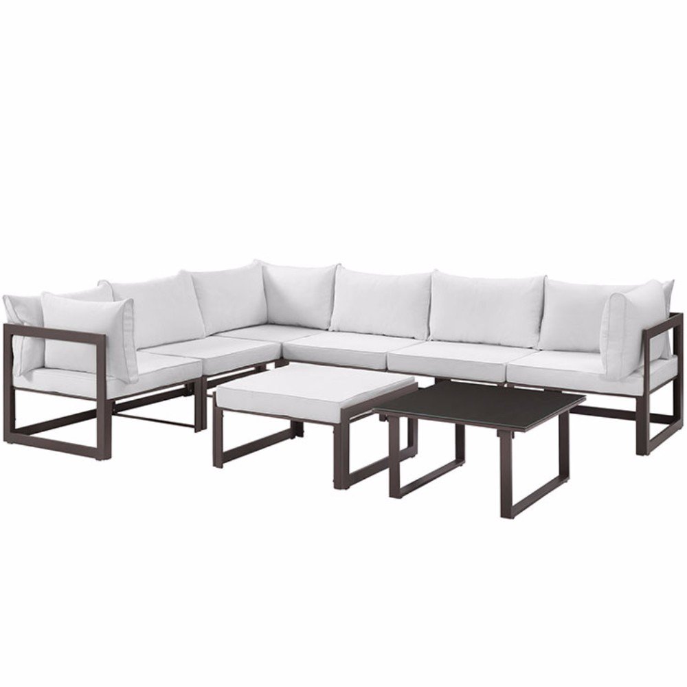 Modway Fortuna 8 Piece Outdoor Patio Sectional Sofa Set, Multiple