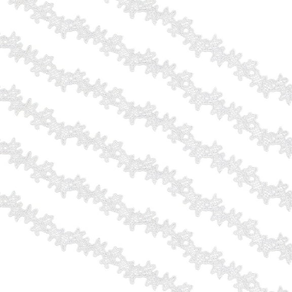 5 Yards Star Polyester Lace Trim White Tassel Venice Embroidered Ribbon Floral Sewing Crochet Fabric Embroidery Wedding Applique Patch Sticker for DIY Crafts Valentine's Day Sewing Gift