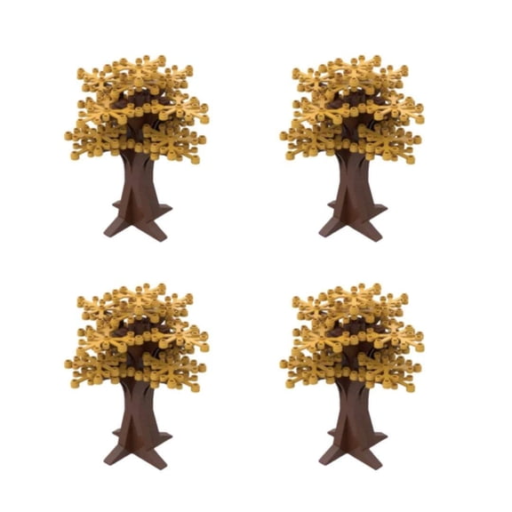 General Jim's Toys & Bricks Tan Tree & Bush Building Blocks, Diorama Accessory - 4 Pack