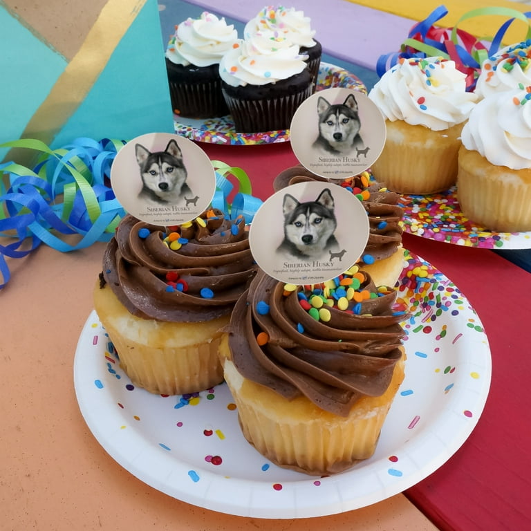 Husky cupcake clearance toppers