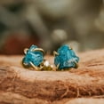 thumbnail image 6 of Raw Blue Apatite Crystal Women Healing Reiki Stud Earrings Dainty Gifts Natural, 6 of 6