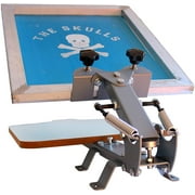 INTBUYING 1 Color Screen Printing Press Kit Machine 1 Station Silk Screening Pressing T-Shirt DIY Equipment Manual