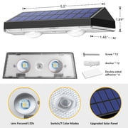 Solar Fence Lights 2 Pack, Warm White & RGB 6 Color IP65 Waterproof Outdoor LED Solar Deck Light, Dusk to Dawn for Backyard, Railing, Patio, Fence