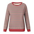 thumbnail image 4 of FNFYFH Striped Sweatshirts for Women Plus Size Fleece Long Sleeve Crewneck Sweatshirt 2024 Fall Winter Causal Comfy Blouse Womens Pullover Green S-5XL, 4 of 5