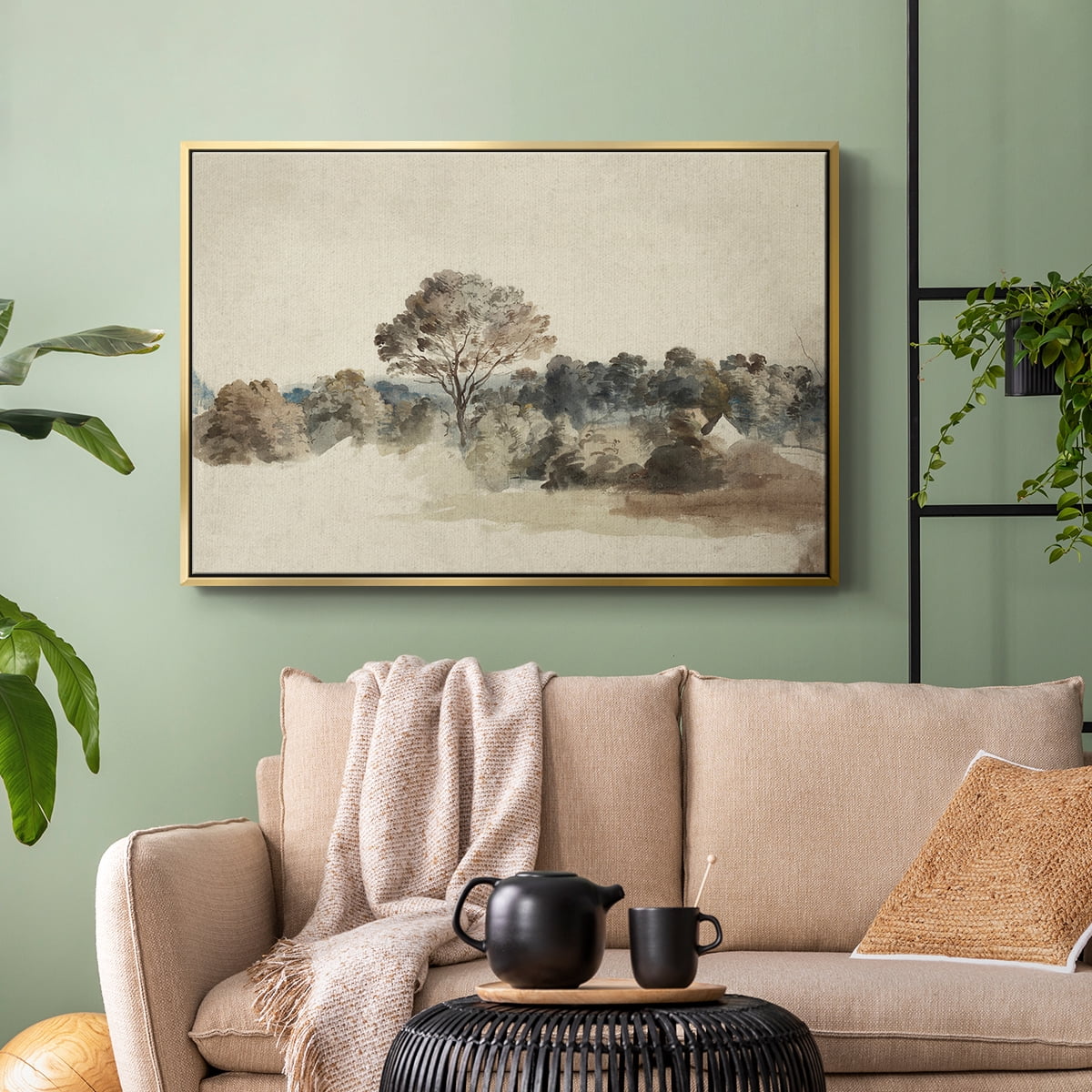 Vintage Landscape-MVI By Wexford Home Framed in Gold Wood Gallery Wrapped Canvas 25 in. x 37 in.