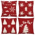 thumbnail image 1 of 4 fundas de almohada decorativas navideñas de 18.0 x 18.0 in, fundas de almohada para sofá, funda de cojín cuadrado de algodón y lino para sofá, sofá (rojo) JAMW Sencillez, 1 of 5