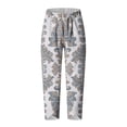 thumbnail image 5 of Taqqpue Womens Linen Pants Loose Floral Prirted Elastic High Waisted Wide Leg Pants Baggy Lounge Pant Comfy Soft Trousers Resort Wear Relaxed Fit Straight Leg Crop Trousers with Pockets, 5 of 5