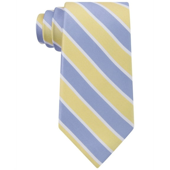 Club Room Mens Perfect Stripe Self-tied Necktie, Yellow, One Size