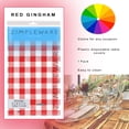 thumbnail image 5 of Red Gingham Checkered 1 Pack Standard Disposable Plastic Party Picnic Tablecloth 84" Inch Round Table Cover By Zimpleware, 5 of 5