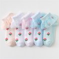 thumbnail image 4 of Odeerbi Lace Ruffle Socks for Kids Girls Cute Soft Cotton Crew Socks Summer Lace Mesh Strawberry Print Princess Socks, 4 of 4