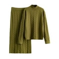 thumbnail image 2 of Roncen Knit Set - High Neck Sweater & Midi Skirt for Fall/Winter Office Wear, 2 of 3