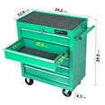 thumbnail image 3 of Tool Cabinet, 5 Drawer Tool Chest, Tool Storage Cabinet for Garage Storage with 4 Wheels and Locking System, GREEN, Green Tool Storage Cabinet,Metal Rolling Tool Cabinet, 3 of 8