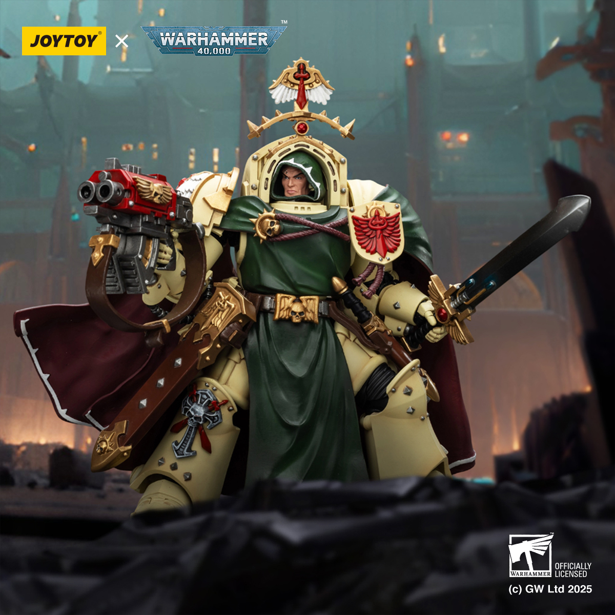 [IN STOCK] JOYTOY Warhammer 40K 1/18 Action Figures Dark Angels Belial Grand Master of The Deathwing With the Sword of Silence and Storm Bolter