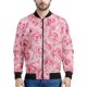 thumbnail image 3 of Chaqueta con cremallera y estampado de flores de rosas para hombre, abrigo con estampado floral en 3D de plantas, chaquetas informales de gran tamaño, ropa de calle, mangas largas, 3 of 5