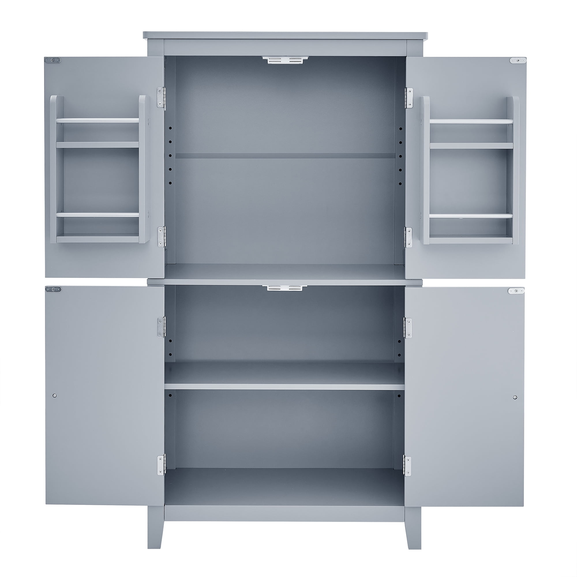 Aukfa Kitchen Pantry Cabinet,Tall Storage Cabinet for Bathroom, Living Room,Gray