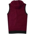 thumbnail image 2 of Previn Men's Sleeveless Hoodie Casual Slim Fit Zip Up Drawstring Plain Tank Top Hooded Vests Red US M (Tag XL), 2 of 4