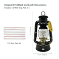 thumbnail image 2 of Light of Mine: Dietz #76 Original Black with Gold Trim Oil Lantern with 1/2" Replacement Wick Strips, 2 of 6
