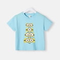 thumbnail image 3 of Camiseta de verano 100 % algodón para adolescentes, camiseta de algodón con cuello redondo y estampado sencillo de Minions de dibujos animados para niños y niñas, ropa de manga corta para niños, 3 of 5