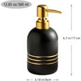thumbnail image 6 of Elegant Cylinder-Shaped Soap Dispenser, Matte Ceramic Bottle Designed with Simple Golden Lines(Black), 6 of 6