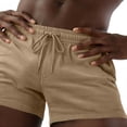 thumbnail image 4 of Vhkiploz Summer Running Shorts for Men's Beachwear Daily Board Shorts Solid Color Elastic Workout Sporty Athletic Shorts, 4 of 5