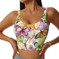thumbnail image 2 of Uemuo Butterflies2 Pattern Women's Sports Bra - High Impact Support, Breathable, and Comfortable Athletic Bra for Running, Yoga, and Workouts, 2 of 9