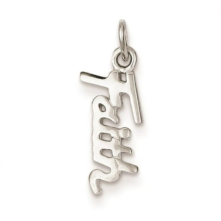 925 Sterling Silver Faith Polished Charm Pendant 17mm x 7mm