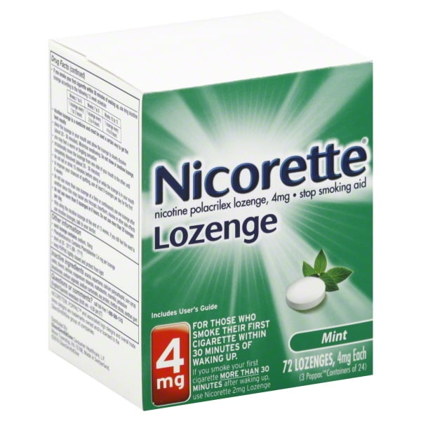 Nicorette Nicotine Uncoated Lozenge to Stop Smoking, 4mg, Mint Flavor