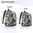 thumbnail image 2 of Balery Exotic Blue Cat Mochila Clásica Impresa Básica para Viaje, Mochila Escolar Resistente al Agua, Mochila de Lona con Correas Ajustables-Medium, 2 of 5