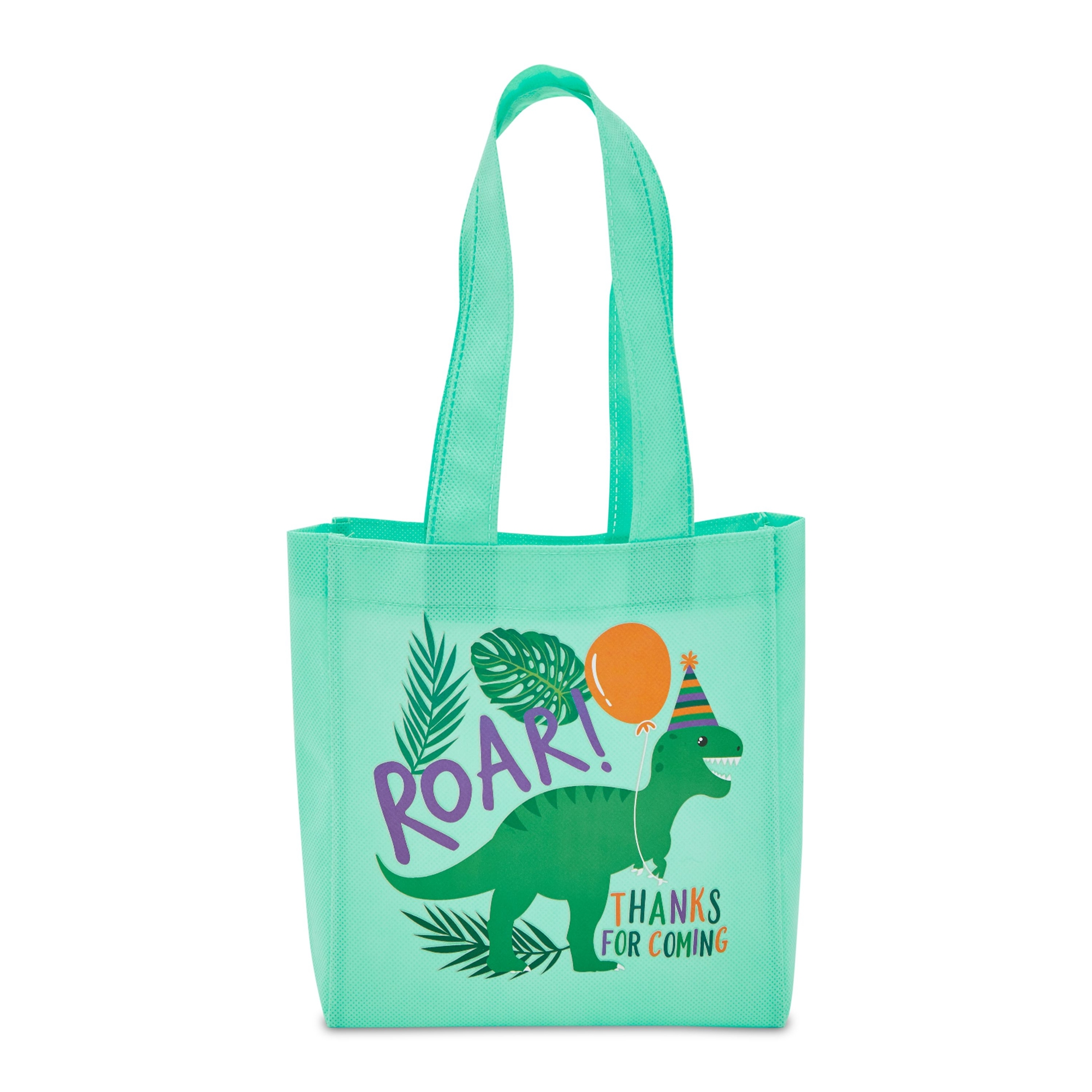 Fun Dinosaur Treat Bags For Kids - 36 Pack Kraft Paper Goodie Bags With Handles For Birthday Parties & Favors - View #2