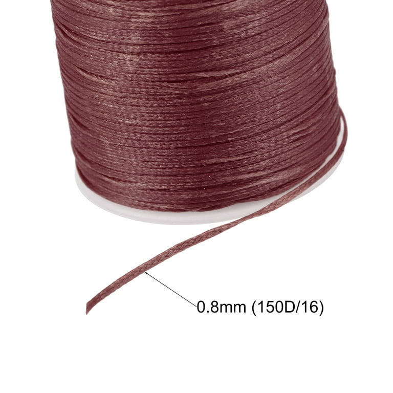 Leather Sewing Thread 98 Yards 150D/0.8mm Polyester Waxed Cord, Maroon