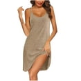 thumbnail image 2 of mfyjkho Vestidos para mujer, Vestido camisola ajustado con tirantes y cuello redondo sin mangas de color liso para mujer Vestidos de playa para mujer xxxxl, 2 of 7