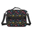 thumbnail image 2 of Game Controller Black Pattern Insulated Lunch Bag with Shoulder Strap and Bottle Holder,Bento School Lunch Bag Box,11x9.5x3.5 Inches, 2 of 5