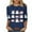 Navy 01, variant on Women's Funny Halloween T-shirts 3/4 Sleeve Round Neck Ghost Graphic Printed Casual Tees Holiday Tops Plus Size (L, Navy 02)