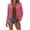 Hot Pink, variant on Womens Jackets Dressy Casual Solid Color V Neck Open Front Short Jacket with Studs and Fringe Western Style Coat