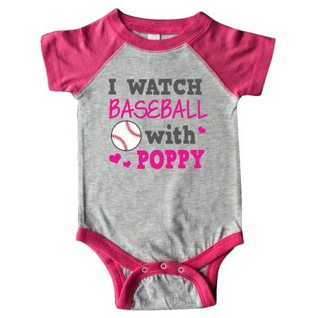 

Inktastic I Watch Baseball with My Poppy Gift Baby Boy or Baby Girl Bodysuit