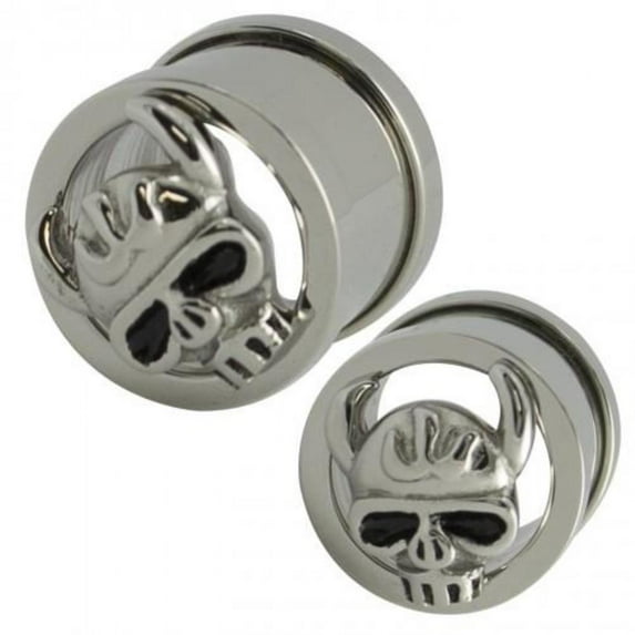 Surgical Steel Flesh Tunnel with Skull Design