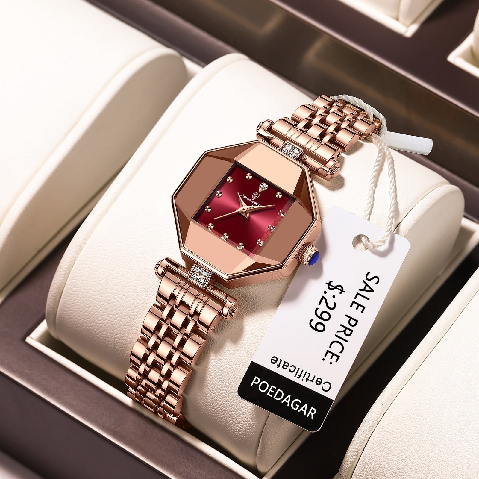 Women\'s Rose Gold Waterproof Analog Silicone Stylish Second Hand Buckle Watch Rose Gold Women main image 2