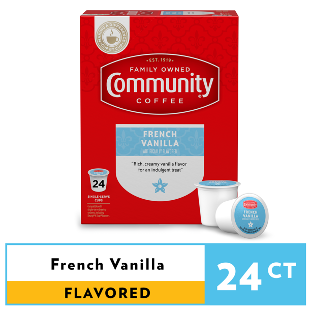 Community Coffee French Vanilla Pods for Keurig Kcups 24 Count