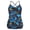 Feather Print, variant on Ocean Blues Women's Plus Size Swimwear V Neck Swimsuit for Woman Tankinis Tummy Control Bathing Suit Plus Tankini Top Size 2XL